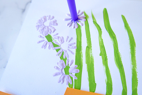 Painted Straw Flowers Mothers Day Craft