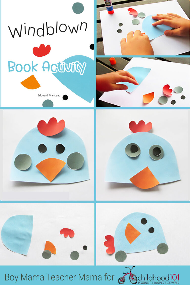 Windblown book activity for preschool and kindergarten