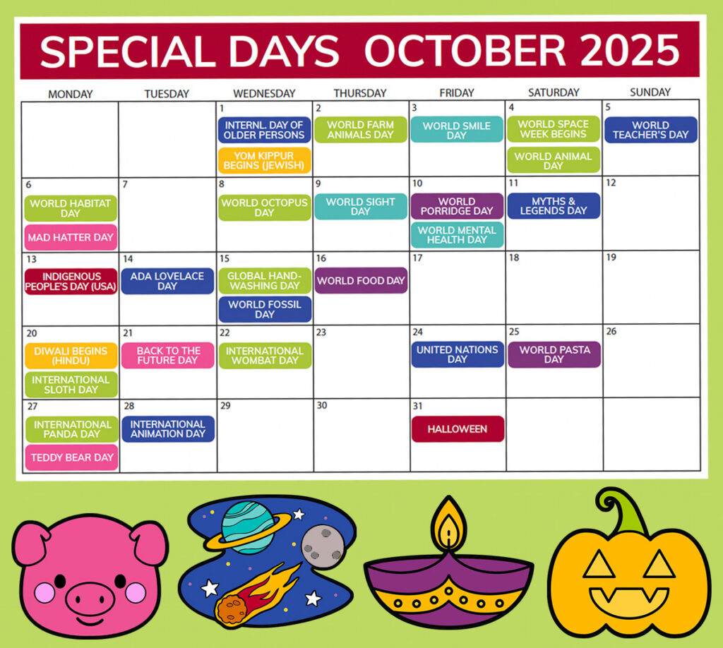 October 2025 Classroom Holidays &amp; Events [Printable Calendar]