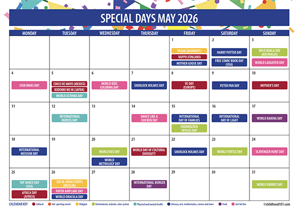 Special Days Education Calendar May 2026