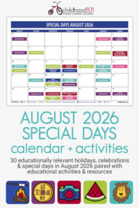 August 2026 Holidays & Celebrations for the Classroom Calendar