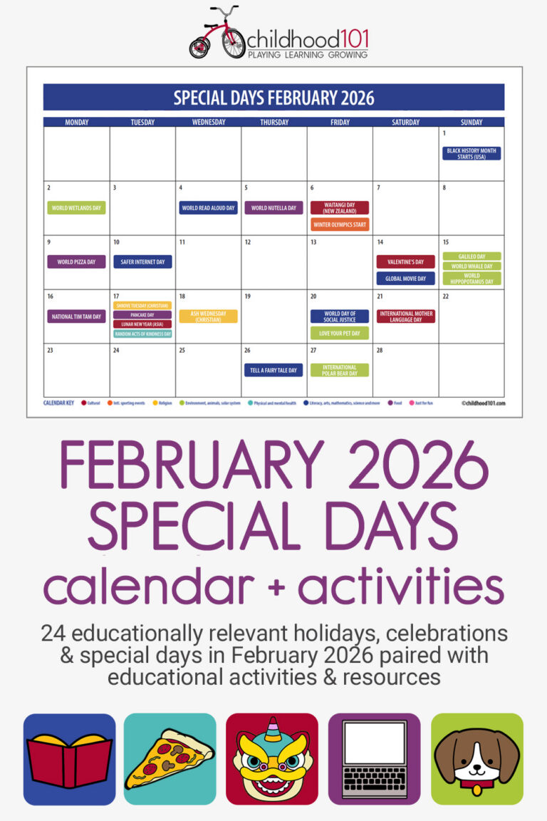 February 2026 special days and celebrations calendar printable for teachers